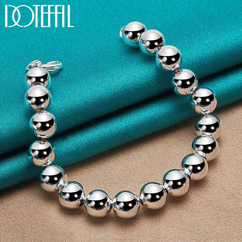 Sterling Silver Polished Bead Bracelet (925)