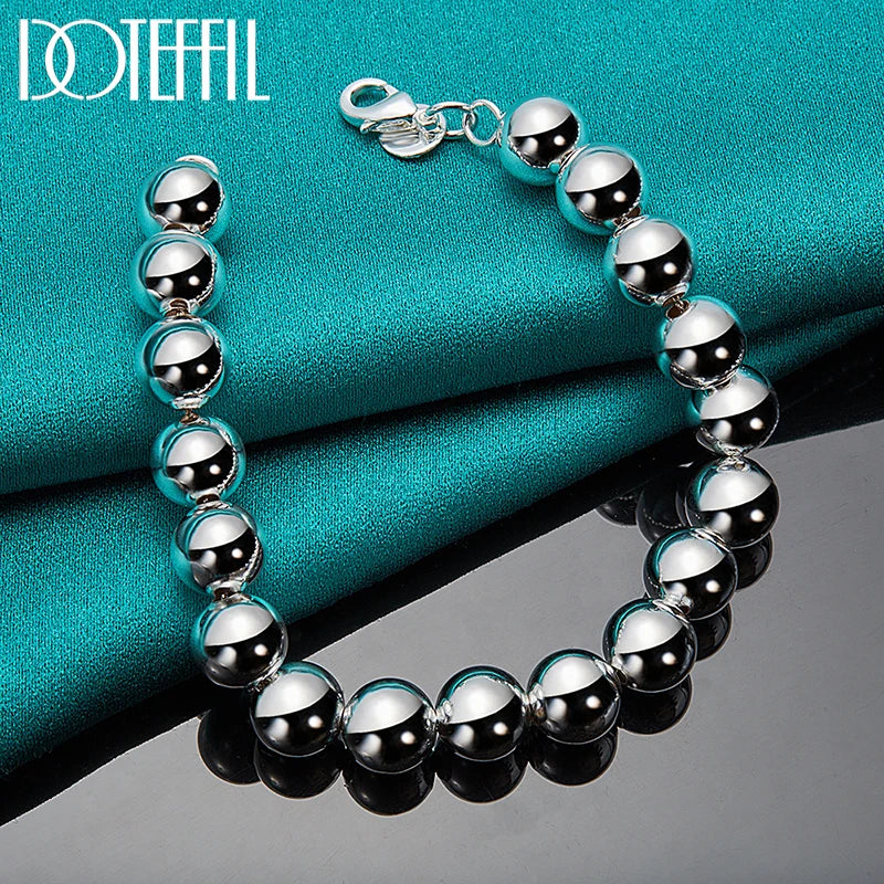 Sterling Silver Polished Bead Bracelet (925)