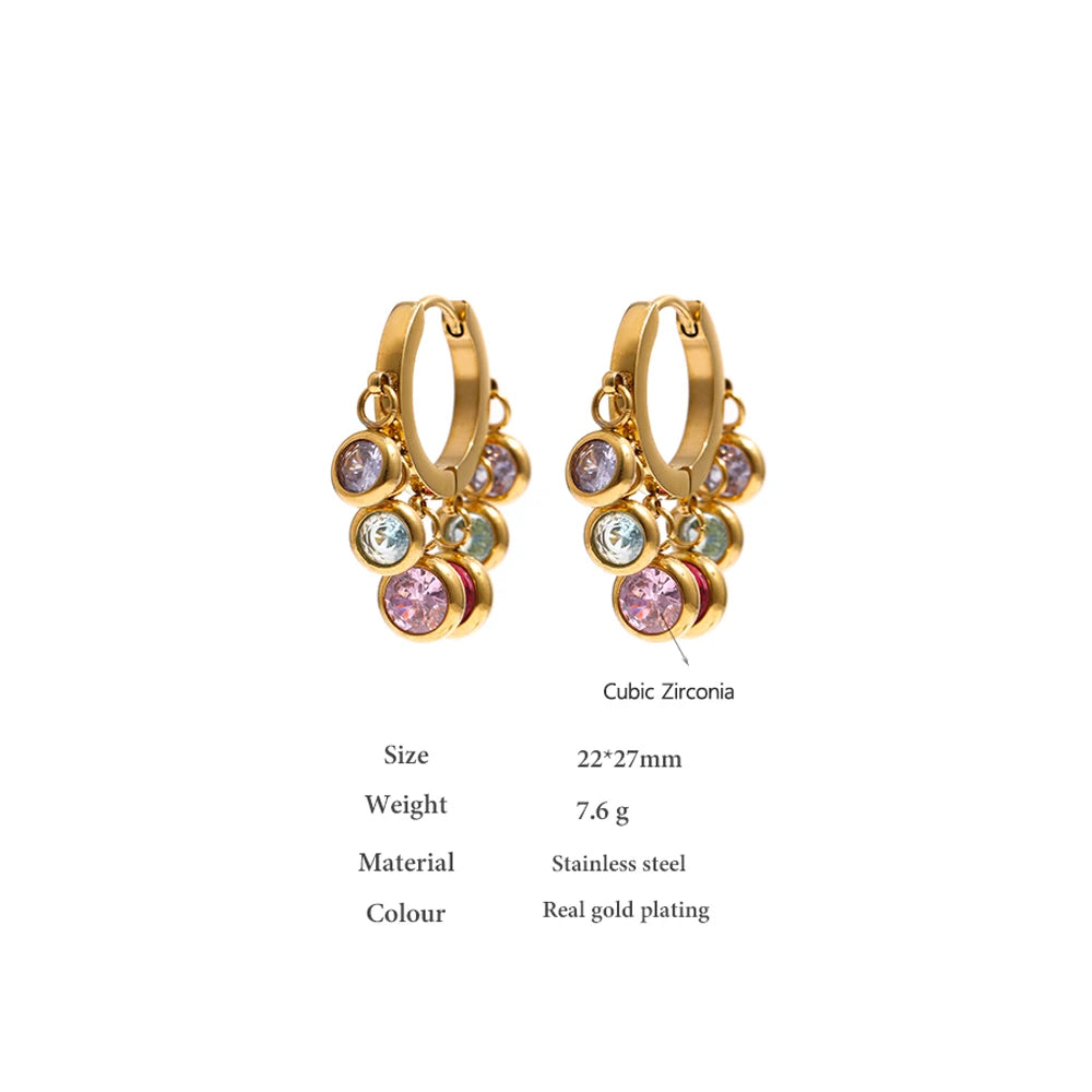 Aurora Charm Gold Hoop Earrings