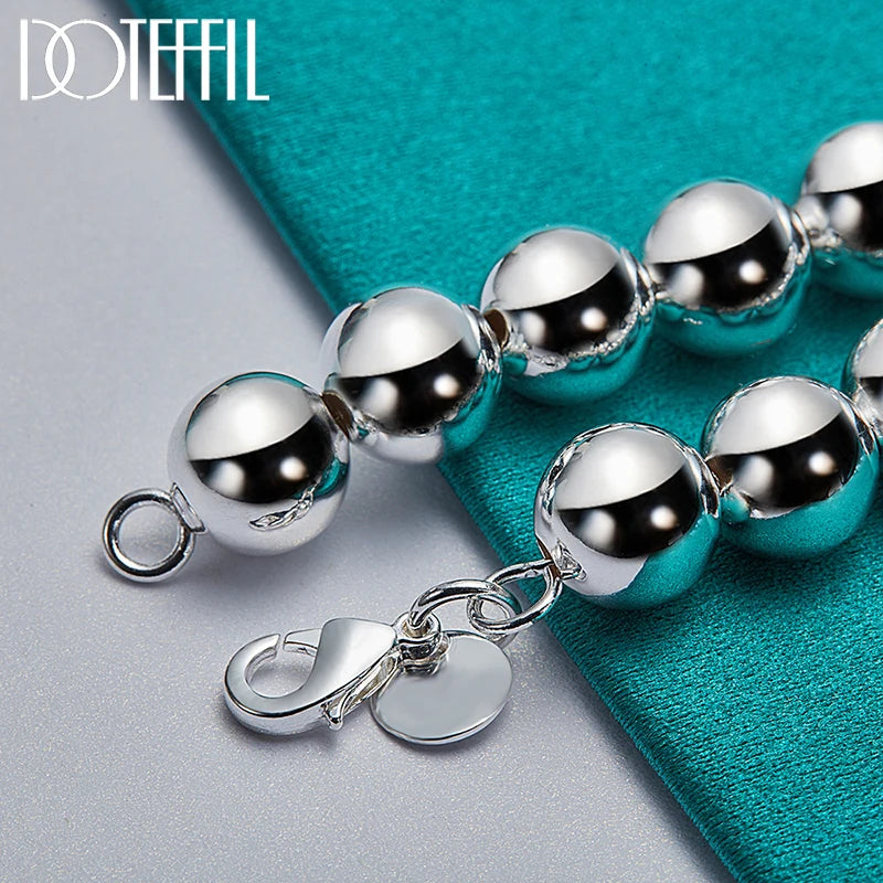 Sterling Silver Polished Bead Bracelet (925)