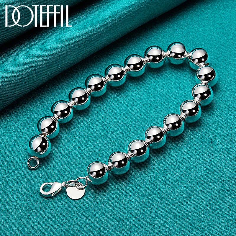 Sterling Silver Polished Bead Bracelet (925)