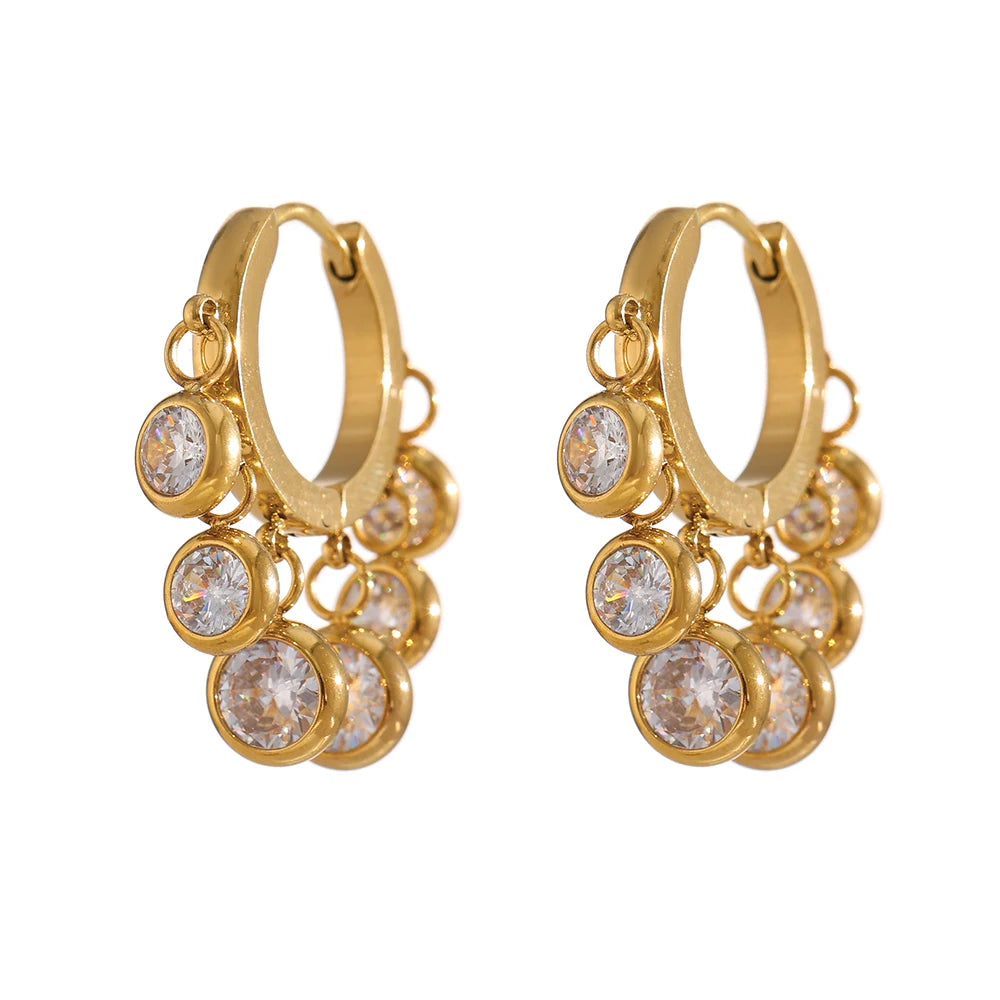 Aurora Charm Gold Hoop Earrings