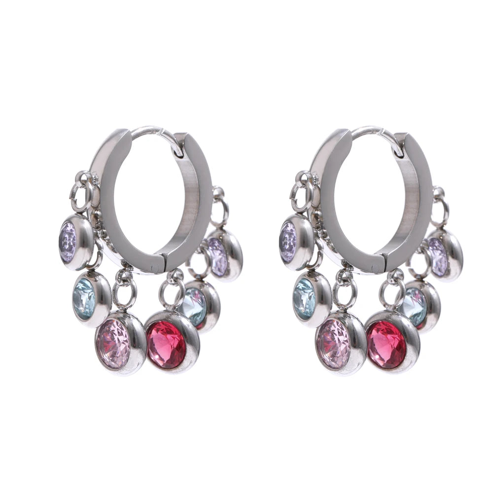 Aurora Charm Gold Hoop Earrings