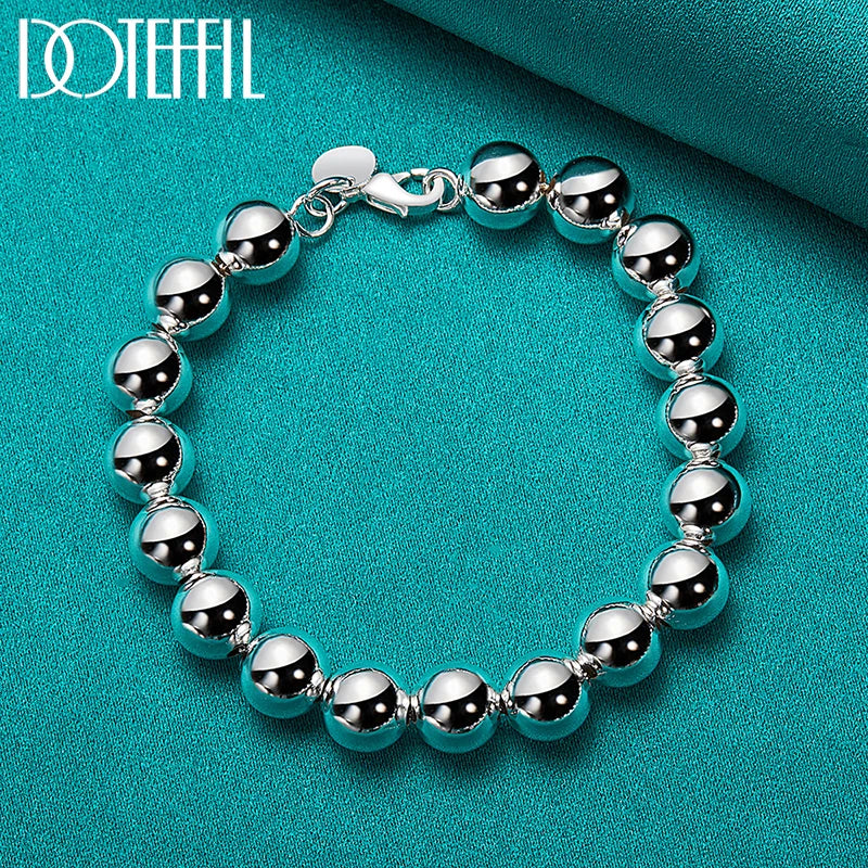 Sterling Silver Polished Bead Bracelet (925)