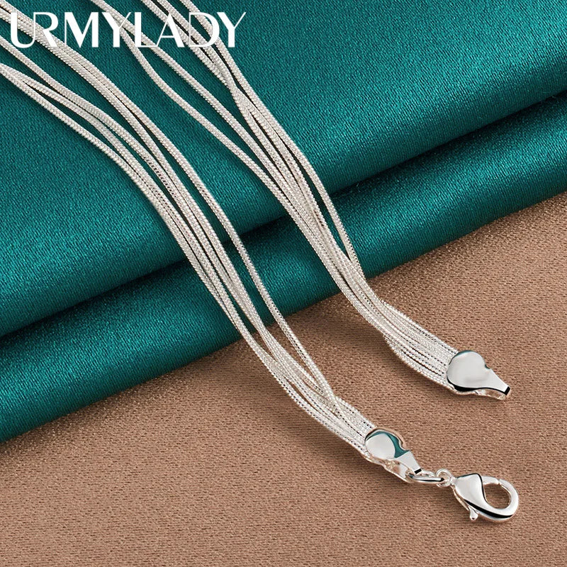: Sterling Silver Multi-Layer Ball Bead Necklace (925)