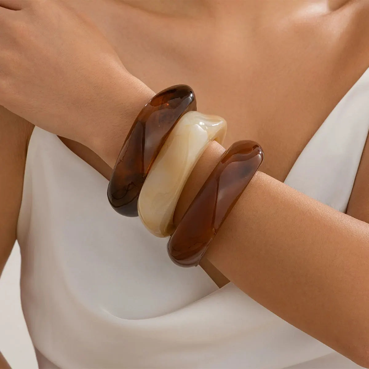 Vintage Resin Cuff Bangle Set