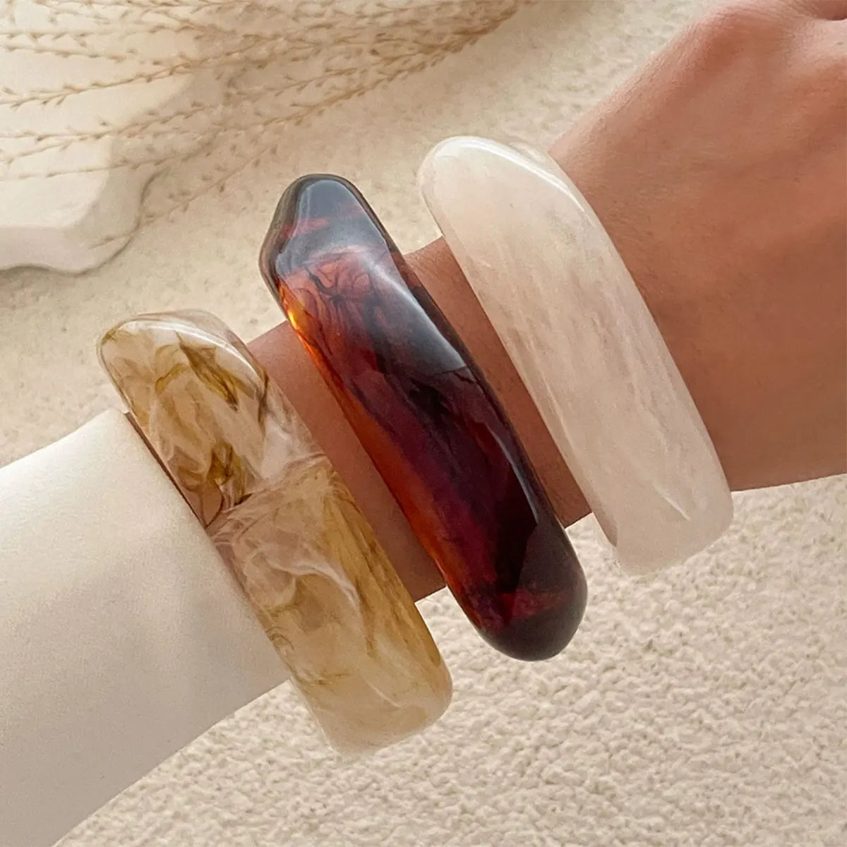 Vintage Resin Cuff Bangle Set