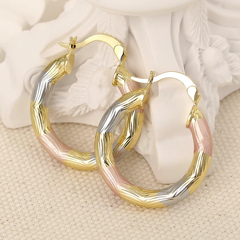 Aurora Twist Gold & Silver Hoop Earrings