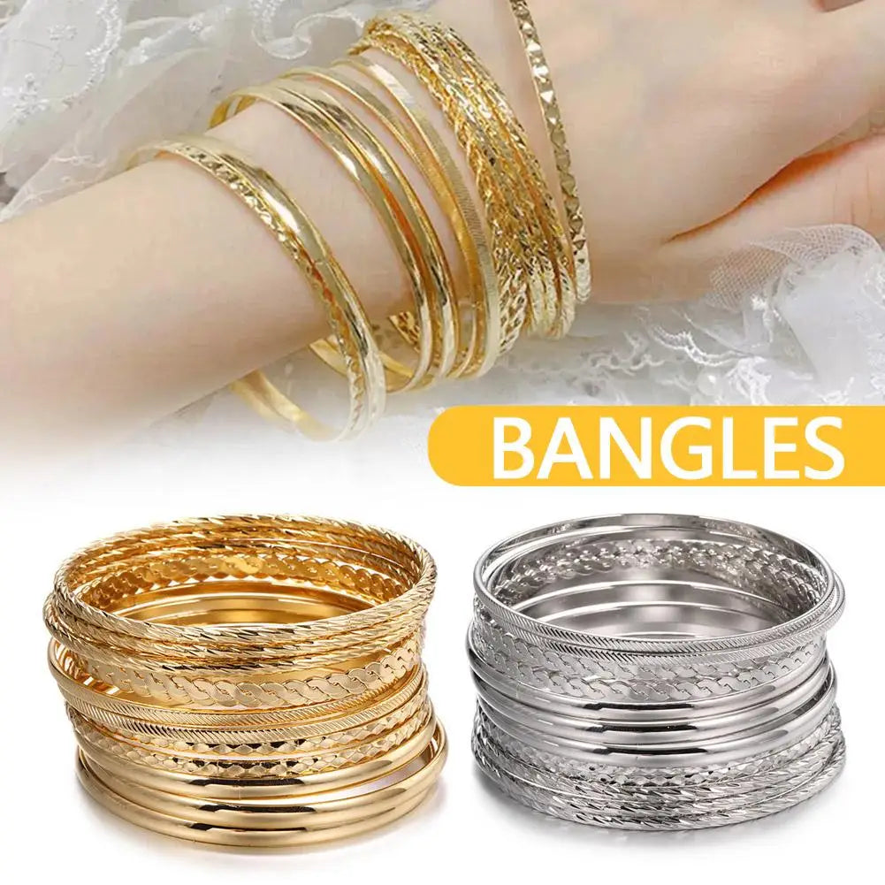 Bohemian Multi-Layer Bangle Set (12 Pieces)