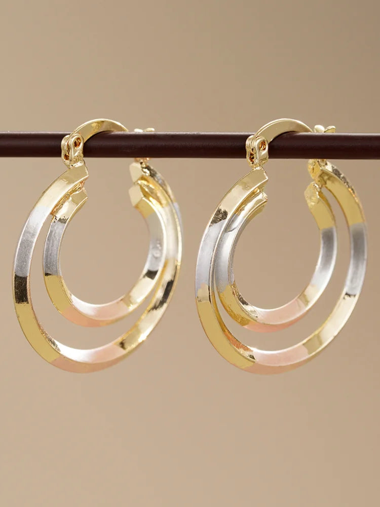 Aurora Twist Gold & Silver Hoop Earrings