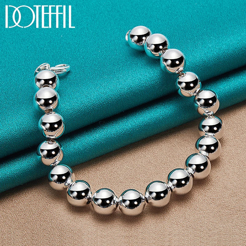 Sterling Silver Polished Bead Bracelet (925)