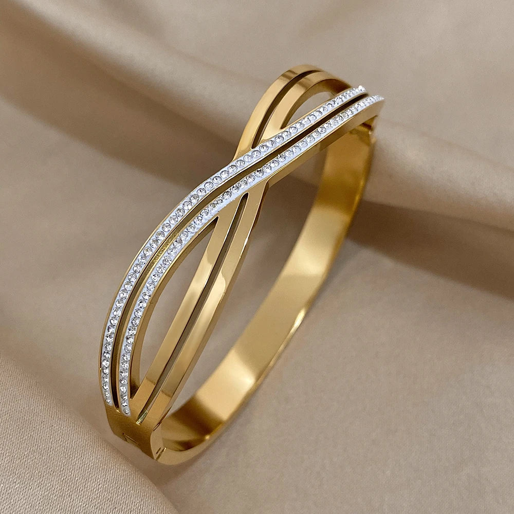 Eclipse Dual-Tone Stainless Steel Cuff