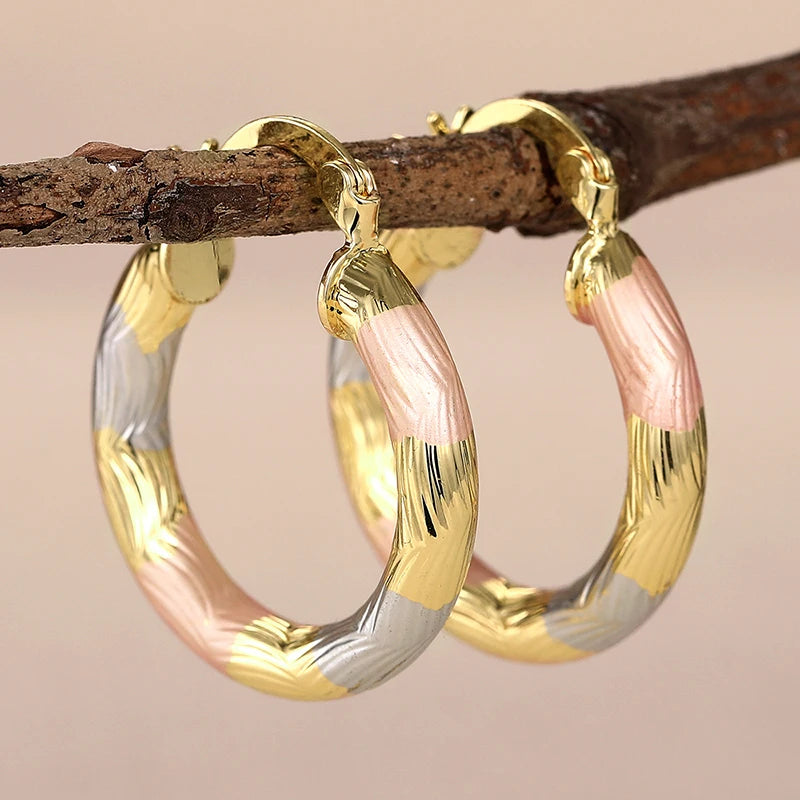 Aurora Twist Gold & Silver Hoop Earrings