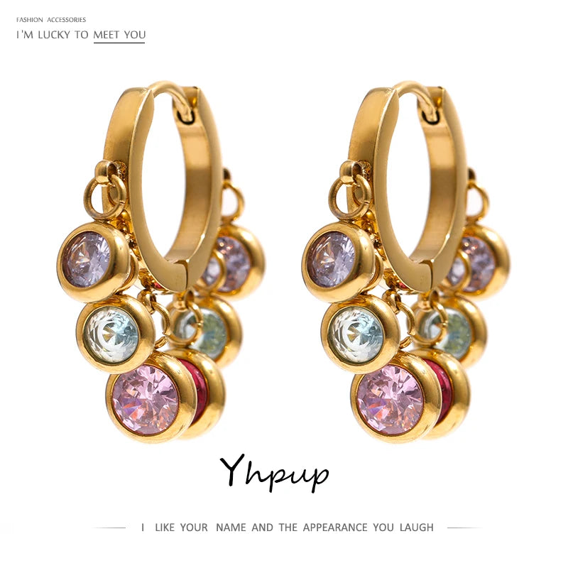 Aurora Charm Gold Hoop Earrings