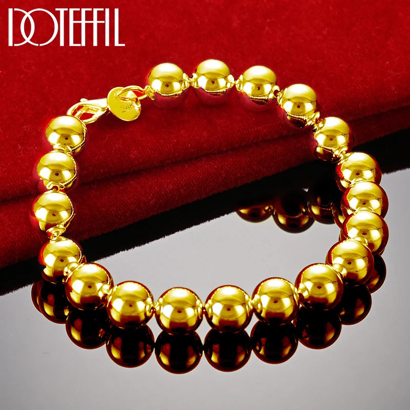 Sterling Silver Polished Bead Bracelet (925)