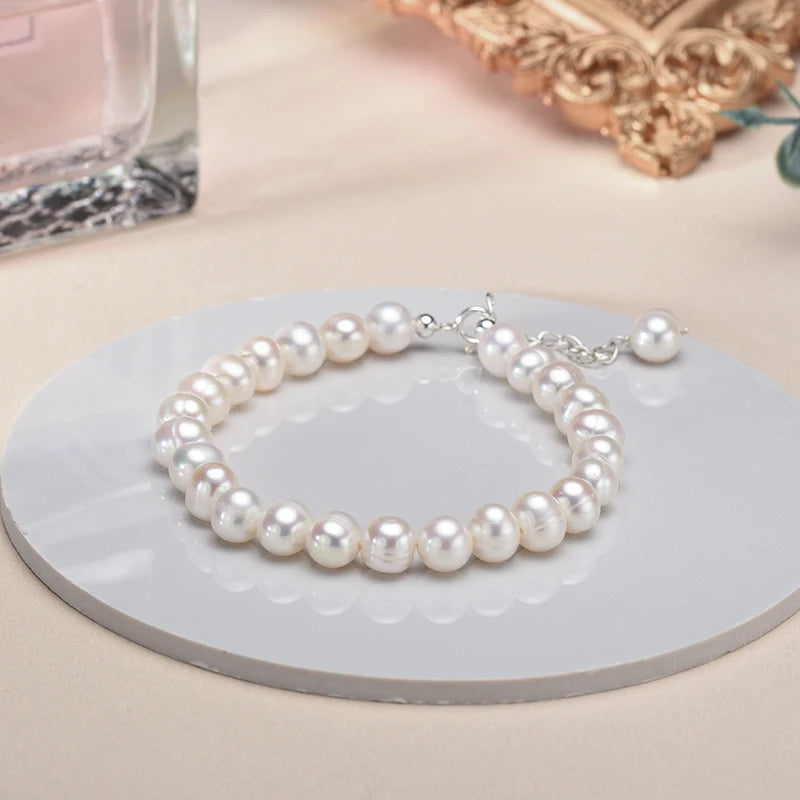Sterling Silver Freshwater Pearl Bracelet (925)
