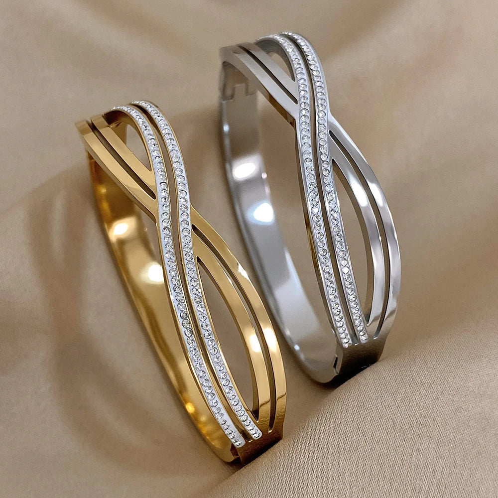 Eclipse Dual-Tone Stainless Steel Cuff