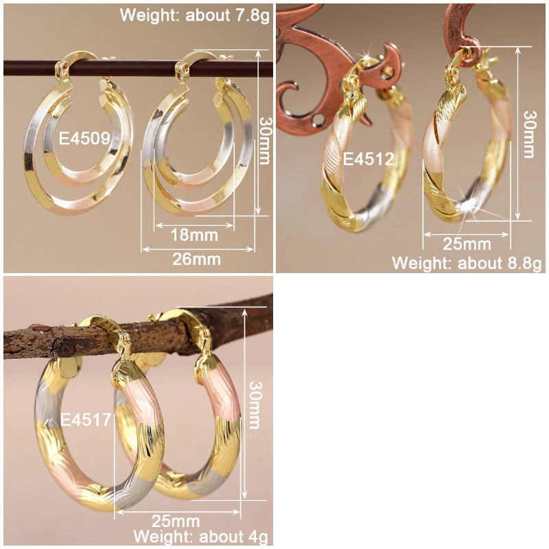 Aurora Twist Gold & Silver Hoop Earrings