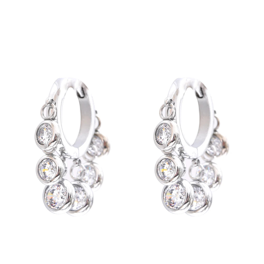 Aurora Charm Gold Hoop Earrings