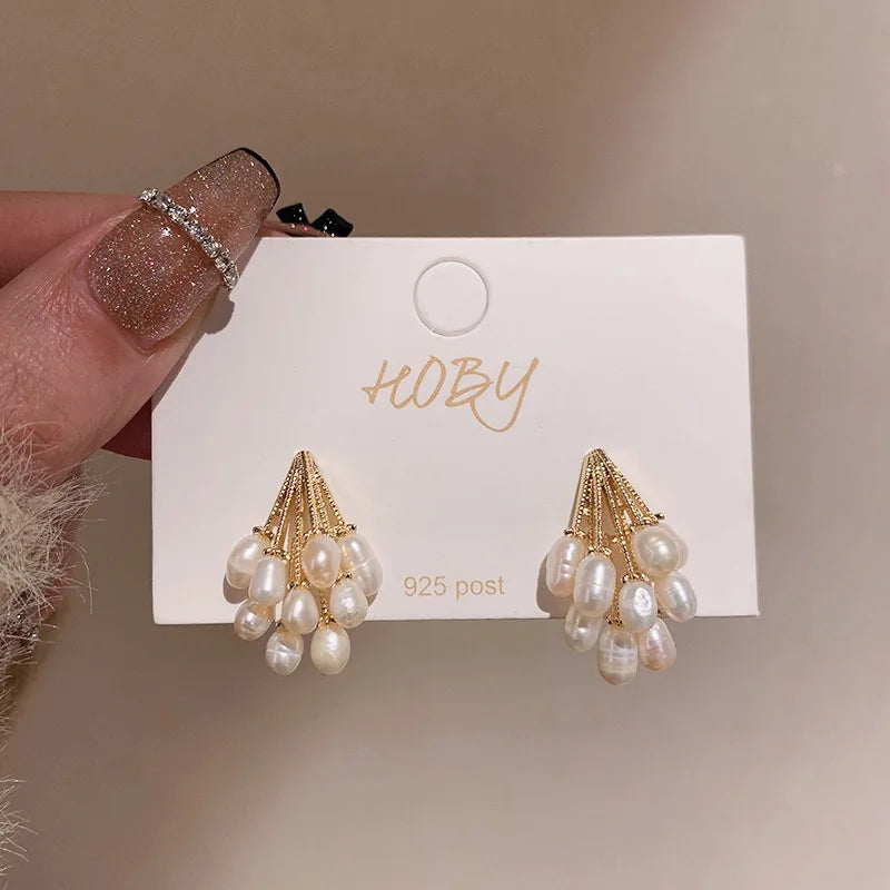 Celeste Pearl Cluster 925 Earrings