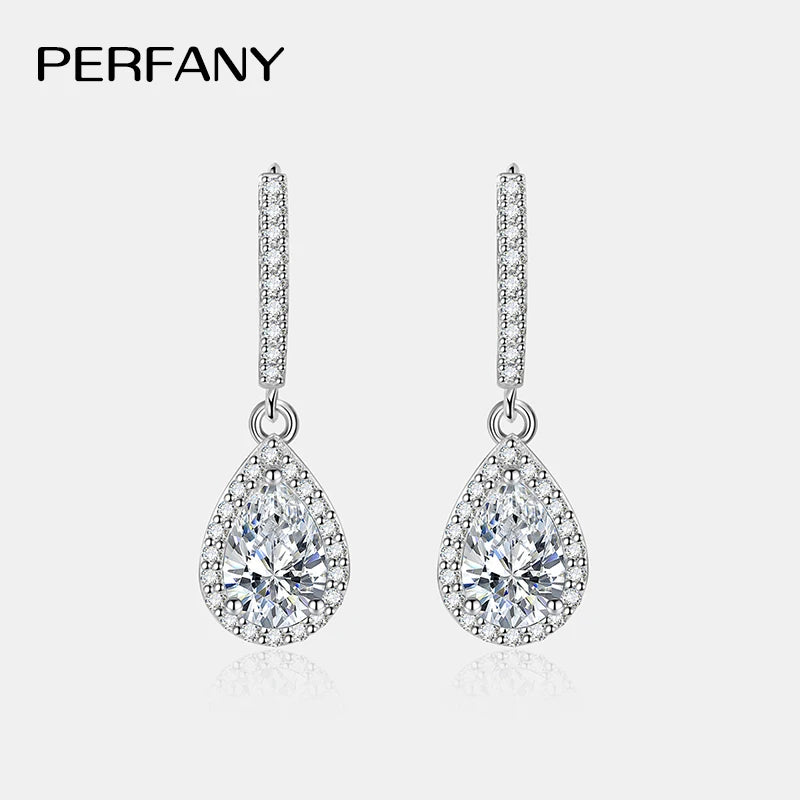 Luna Drop Moissanite 925 Silver Earrings