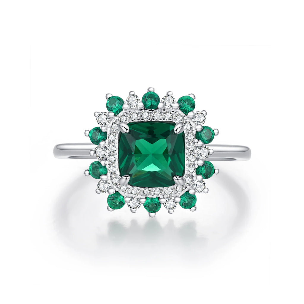 Emerald Elegance Sterling Silver Ring