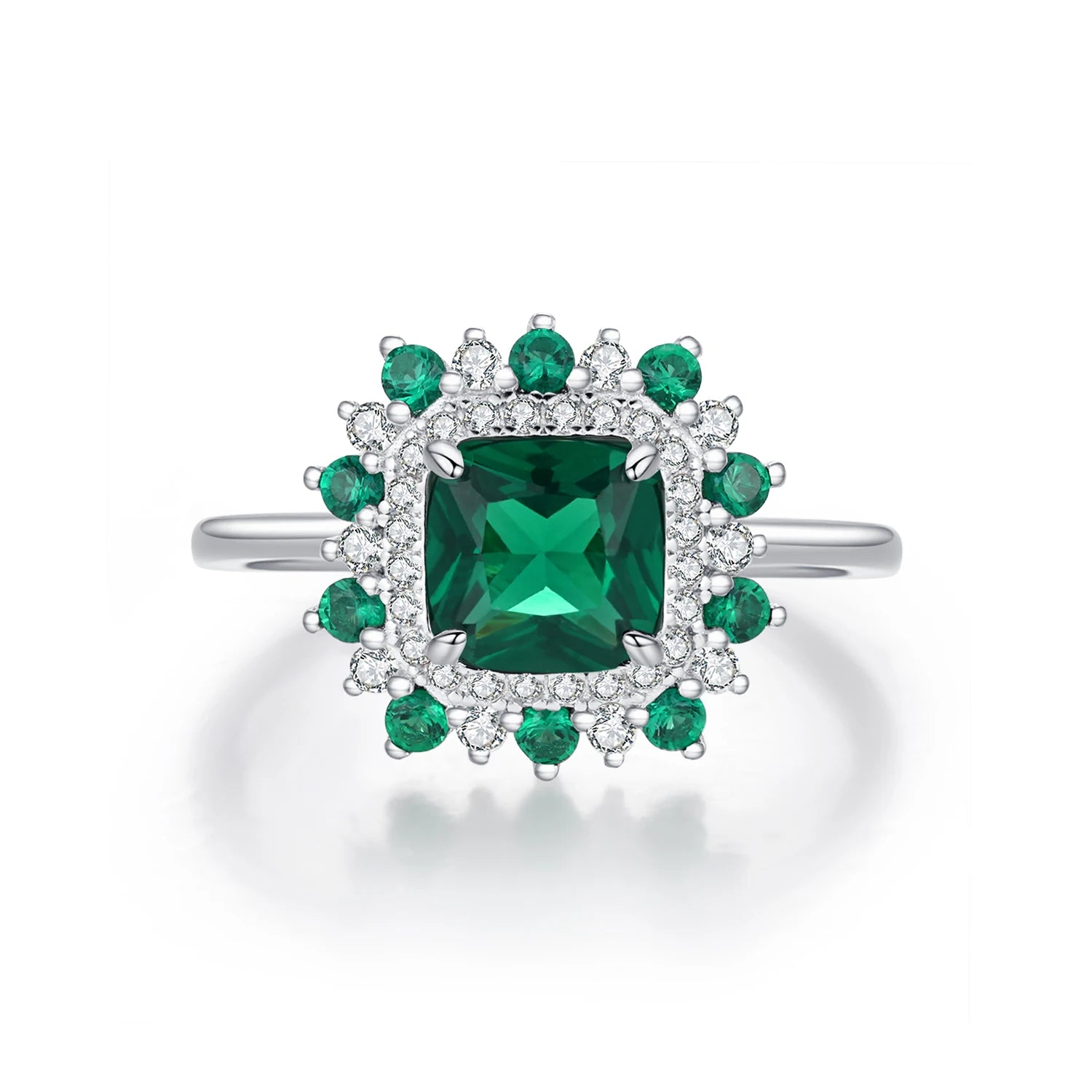 Emerald Elegance Sterling Silver Ring