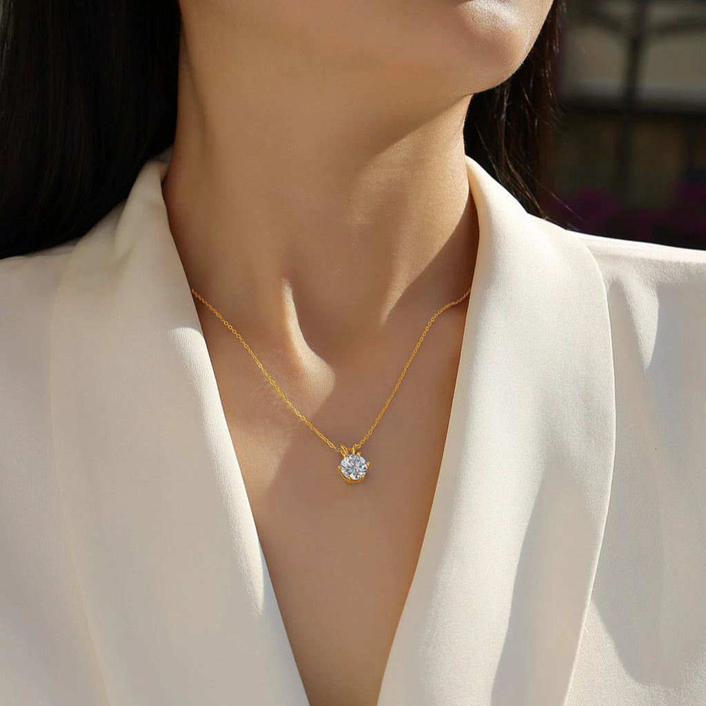 Lustre 14K Gold Diamond Necklace