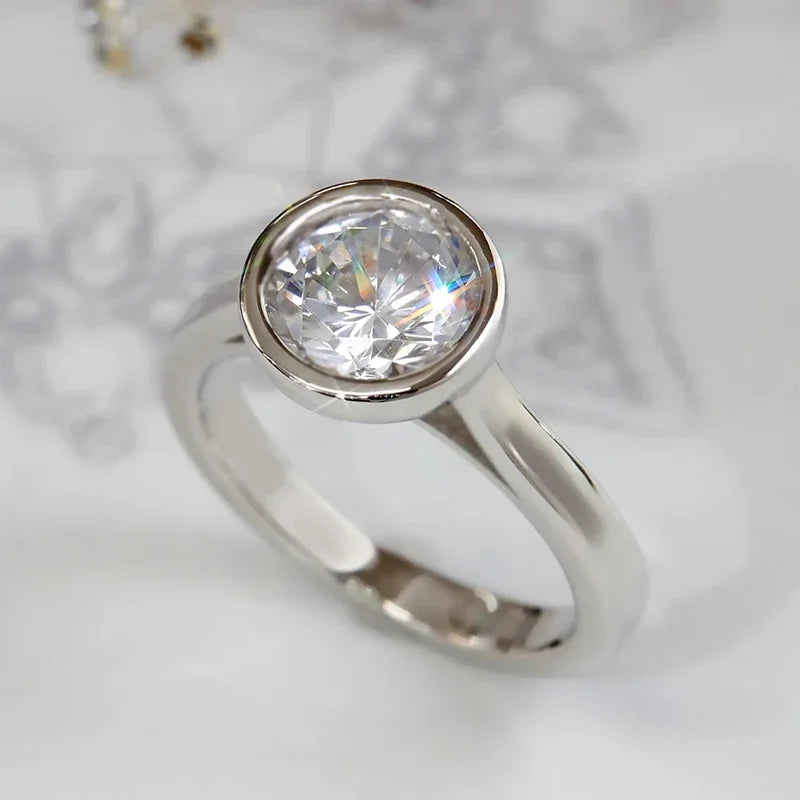 Aurora Steel Solitaire Ring