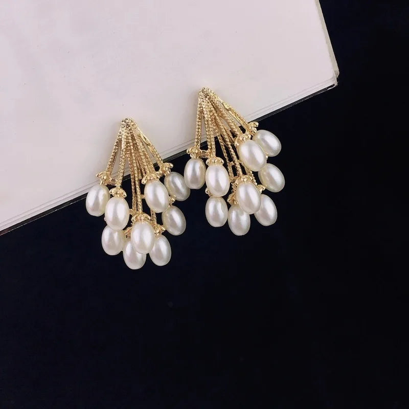 Celeste Pearl Cluster 925 Earrings
