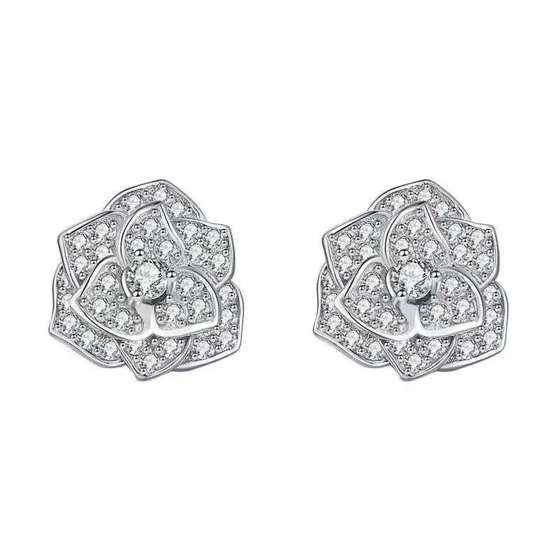 Eternal Bloom Moissanite Flower Earrings