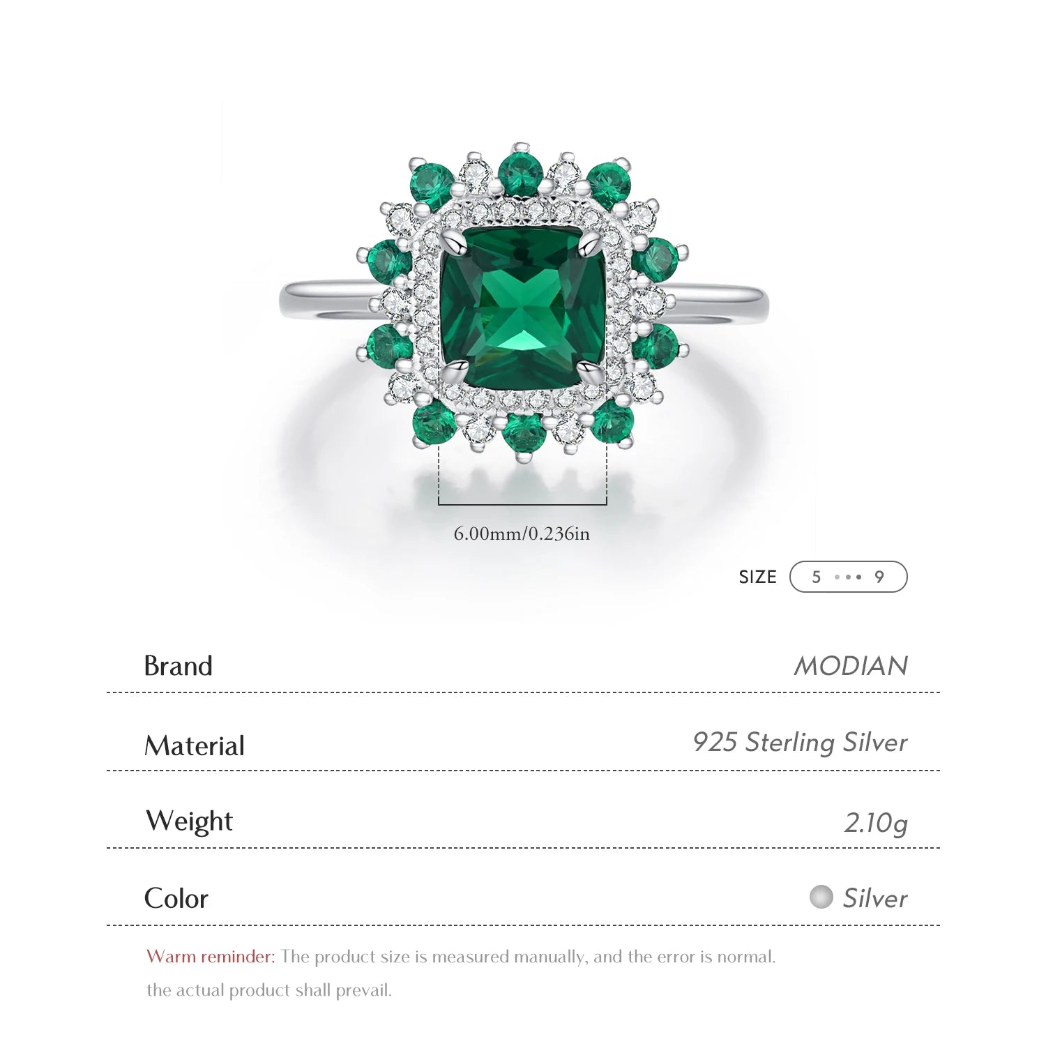 Emerald Elegance Sterling Silver Ring