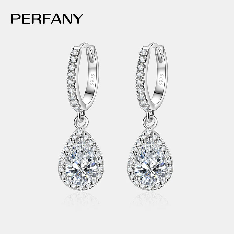 Luna Drop Moissanite 925 Silver Earrings
