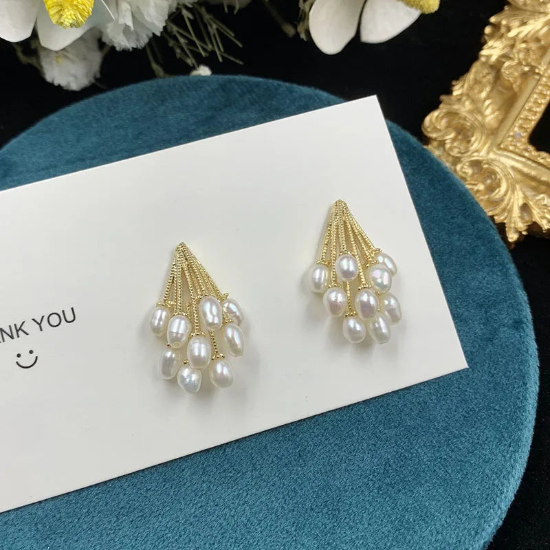 Celeste Pearl Cluster 925 Earrings
