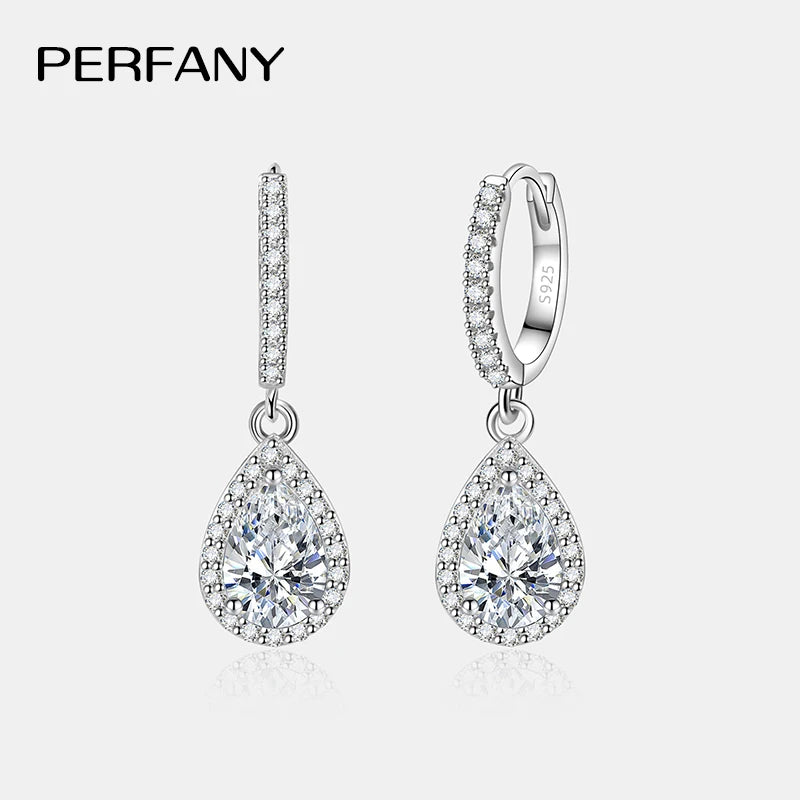 Luna Drop Moissanite 925 Silver Earrings