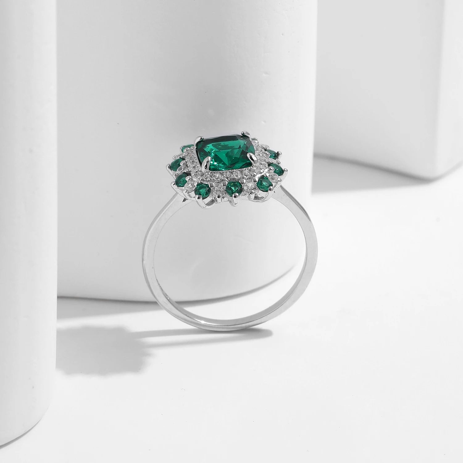 Emerald Elegance Sterling Silver Ring