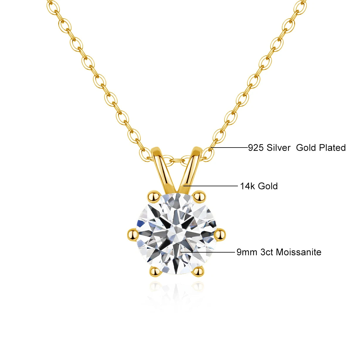 Lustre 14K Gold Diamond Necklace